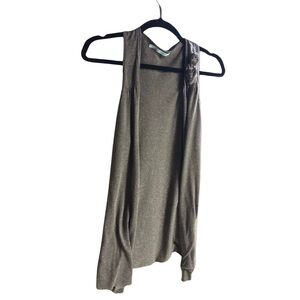 Maurices Mauve Sleeveless Vest with Floral Accent